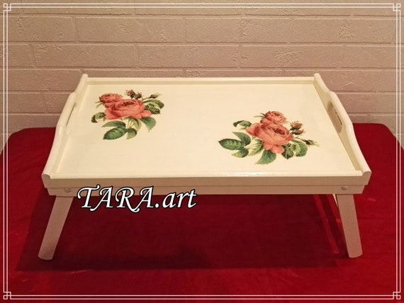 Wooden table tray with legs deals