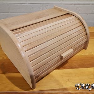 Unfinished bread box from wood, wooden bread box, natural bread bin, real beech wood box for bakings, unpainted box for decoupage