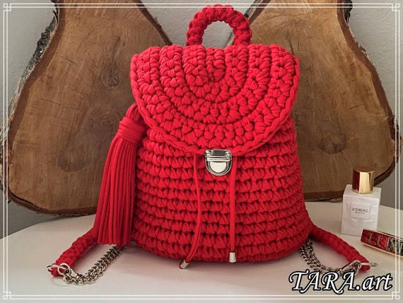 Mochila Rojo Mochila Para Mujer Bolso Bolso - Etsy