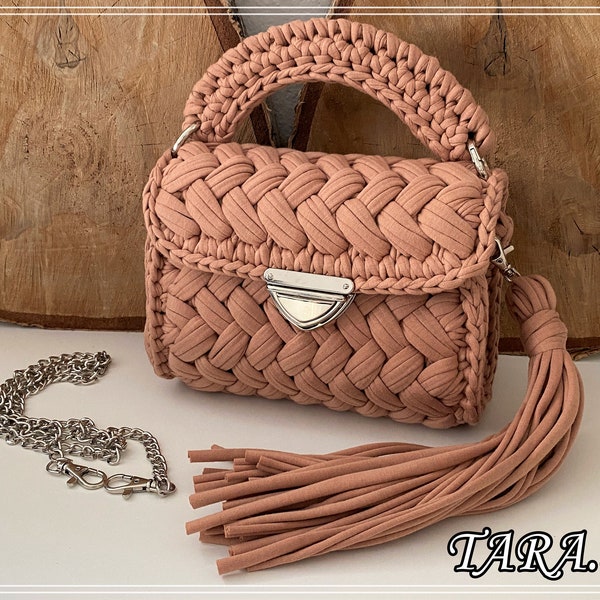 Crochet Women’s Bag, Crossbody Bag In Light Brown Colour, Handmade Shoulder Bag, Fashionable Handbag For Her, Best Friend Birthday Gifts