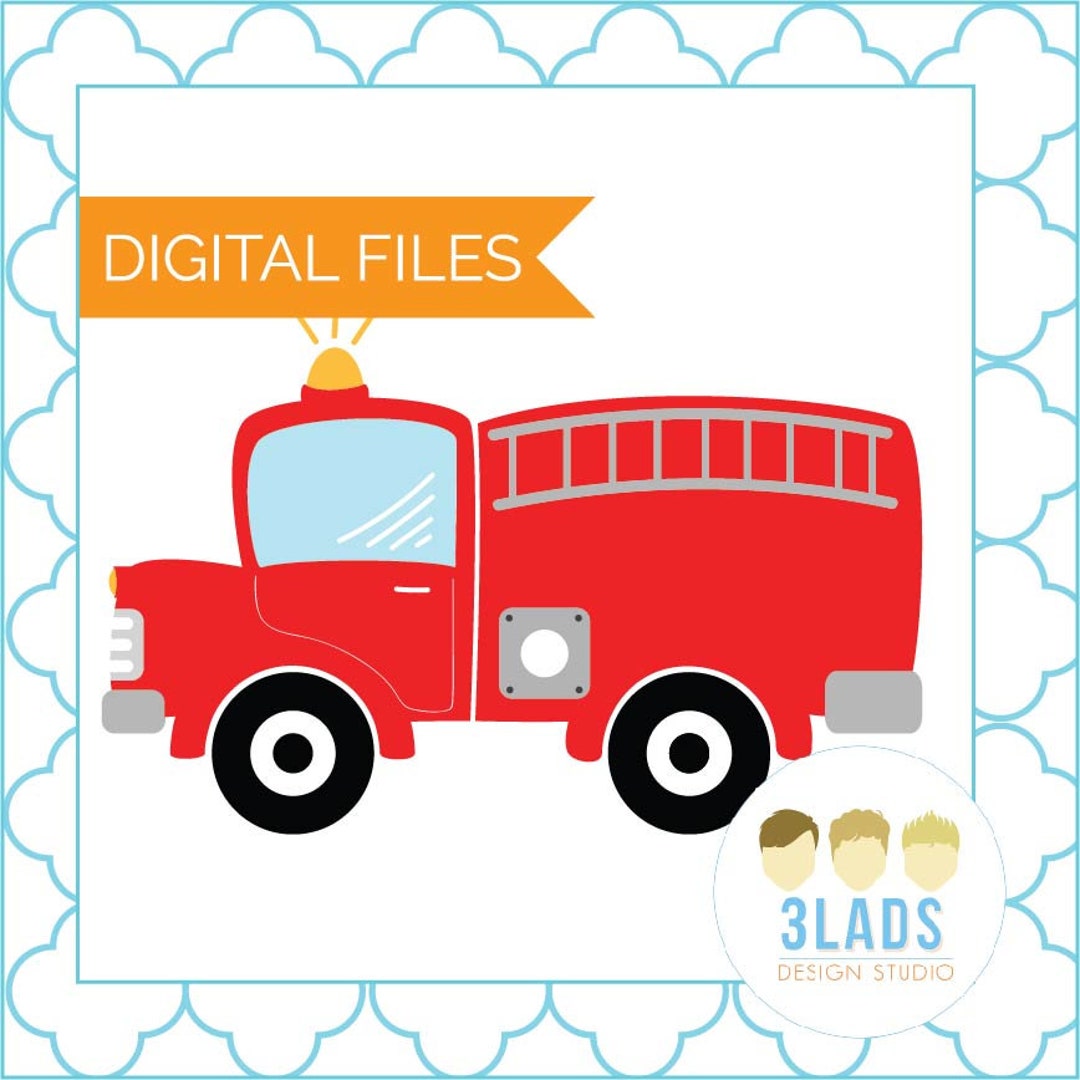 Firetruck SVG, PNG, DXF, Clipart - Etsy