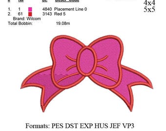 Big Bow fill stitch embroidery machine . embroidery pattern . embroidery designs