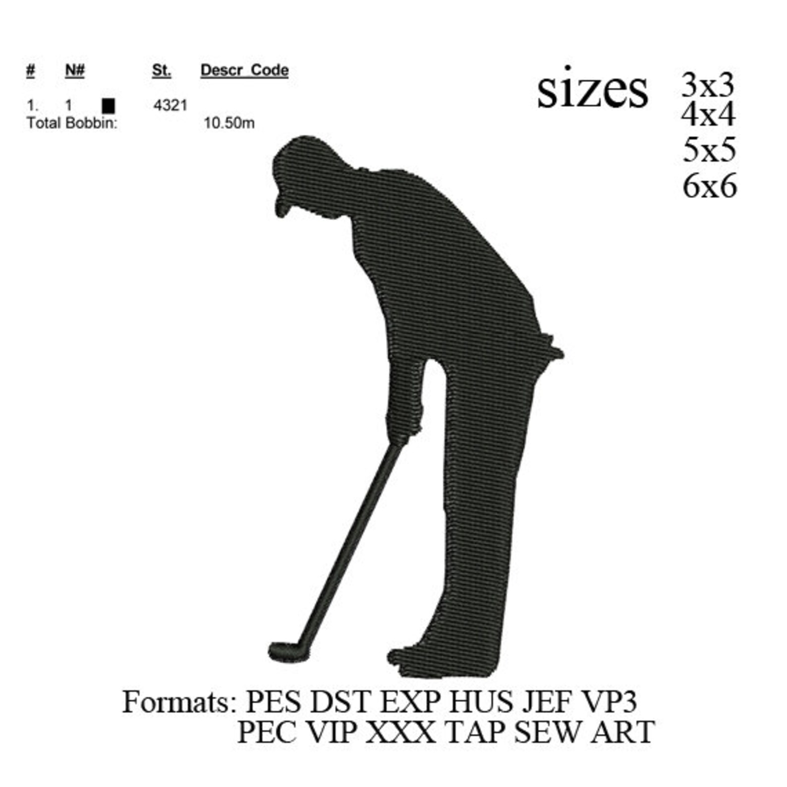 Golf set embroidery designs  golfer embroidery pattern set  etsy