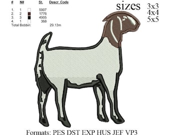 Machine Embroidery Design .Youth embroidery T-shirt embroidery machine Machine embroidery Goat Goat design PDF Pattern.