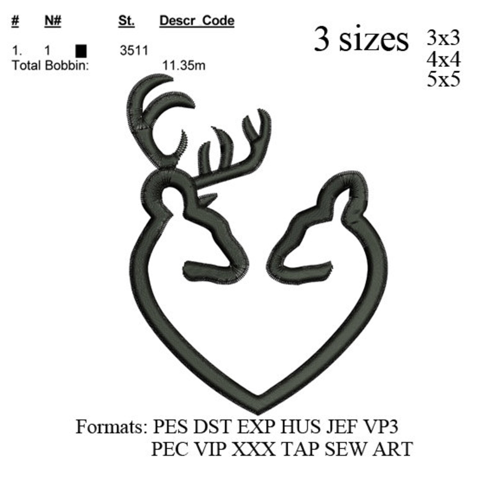 Set of 20 deer embroidery designs deer head applique designs  etsy canada