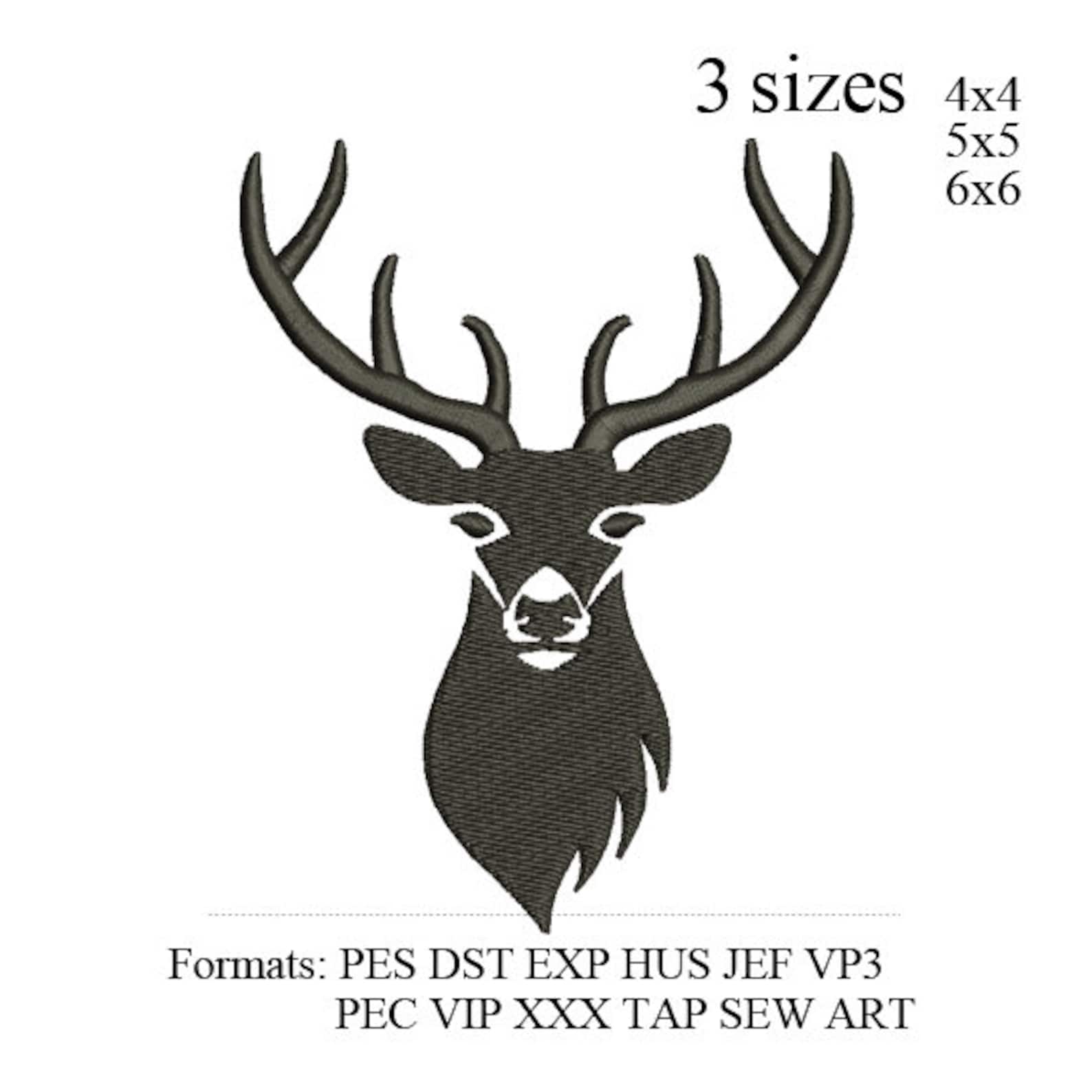 Deer Embroidery Machine .deer Embroidery Design .deer Head Etsy