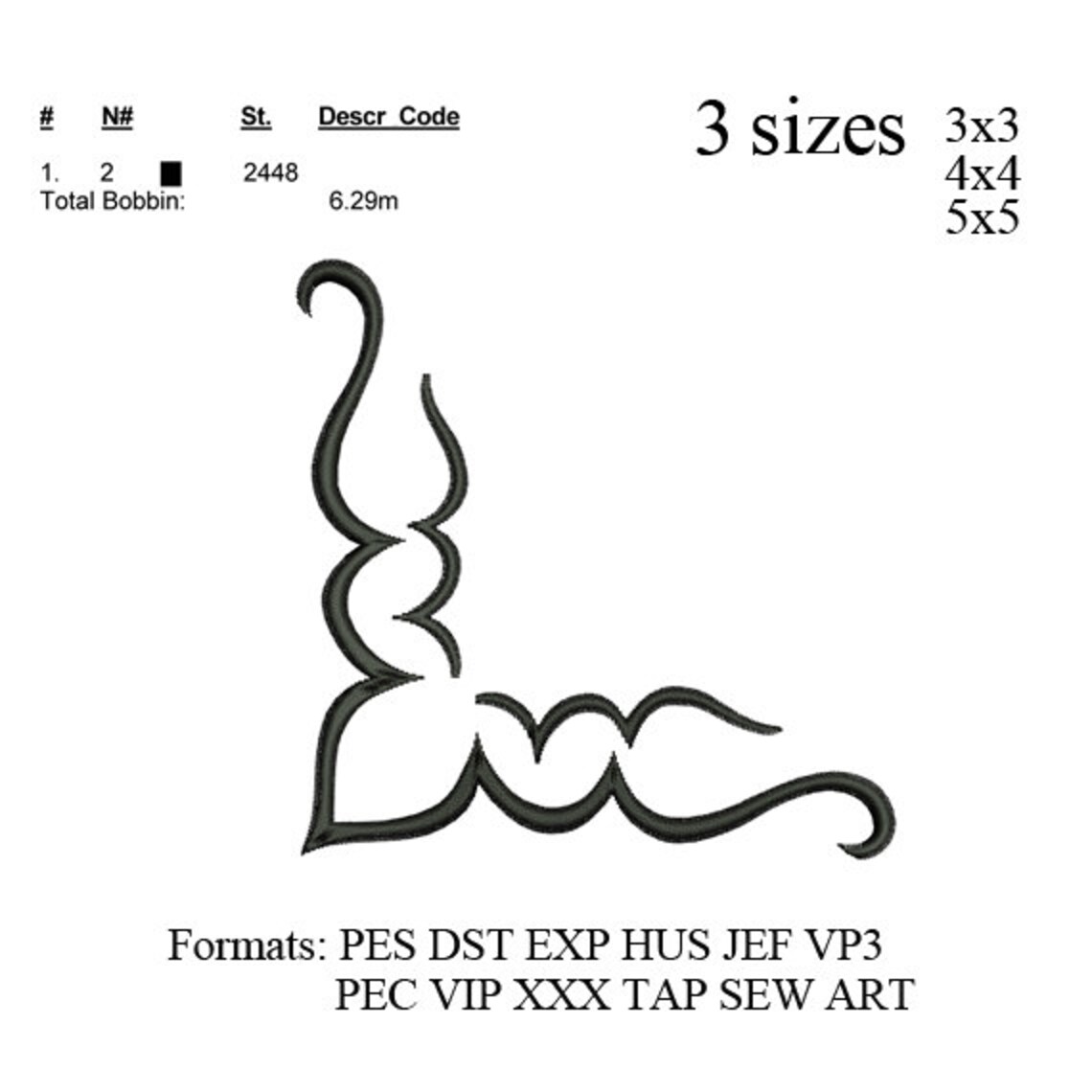 Corner Emboss Corner Embroidery Designcorner Embroidery Pattern Embroidery - Etsy