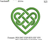 Celtic knot heart embroidery machine . embroidery pattern . embroidery designs 3 sizes instant download