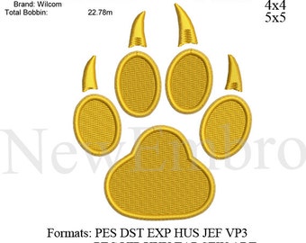 Tiger paw print embroidery,Paw print embroidery machine,embroidery pattern . embroidery designs No 486