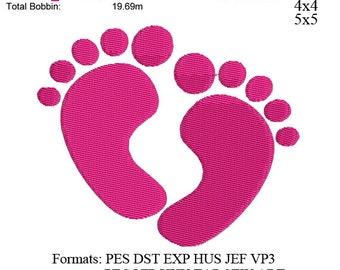 Baby feet embroidery machine. embroidery pattern . embroidery designs