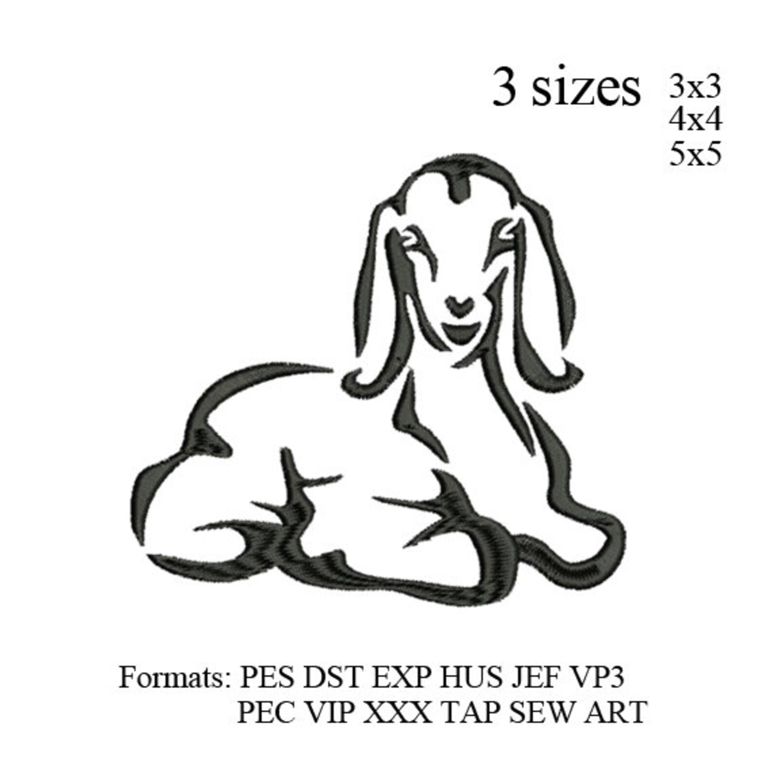Goat embroidery machine baby goat embroidery pattern   etsy Goat embroidery machine baby goat embroidery pattern   etsy