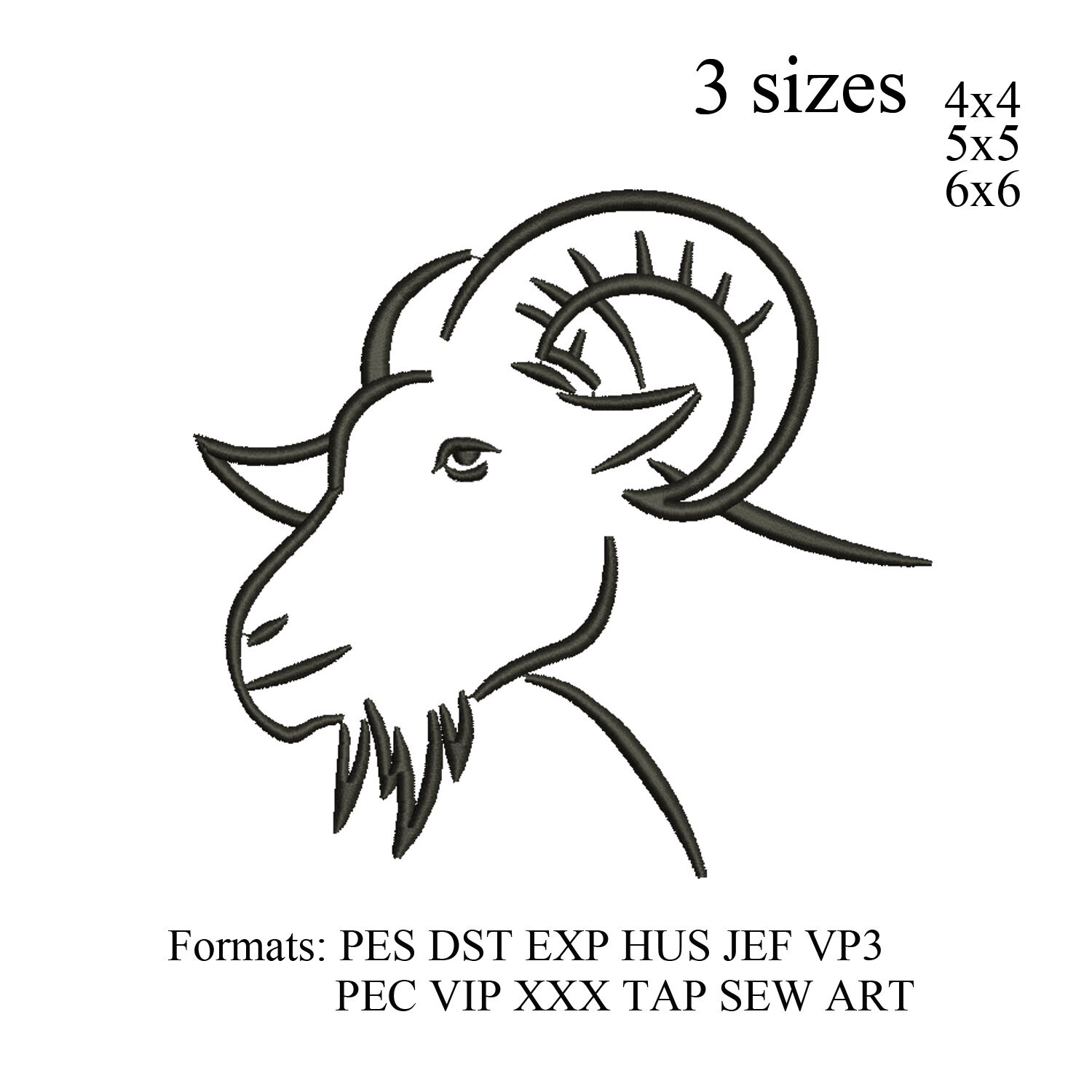 Machine Embroidery Design .Youth embroidery T-shirt embroidery machine Machine embroidery Goat Goat design PDF Pattern.