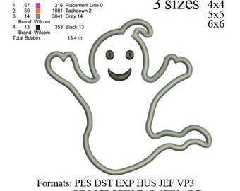 Halloween Ghost Applique embroidery machine,Halloween Ghost Applique embroidery pattern, embroidery designs no 601... 3 sizes