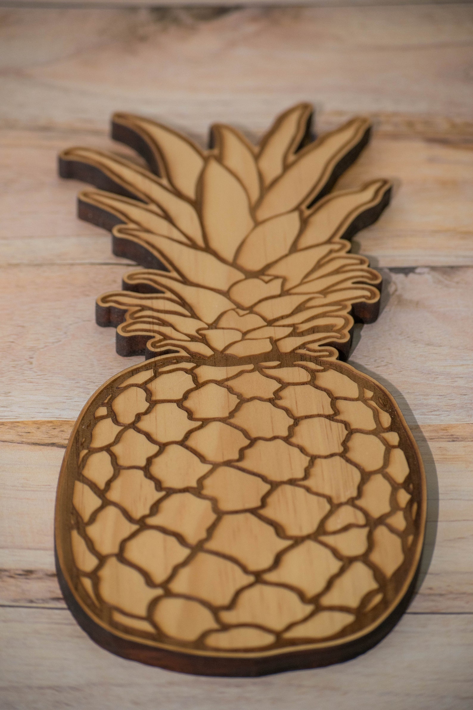 Wooden Pineapple Wall Art Wooden Home Decor Engraved Wood Etsy