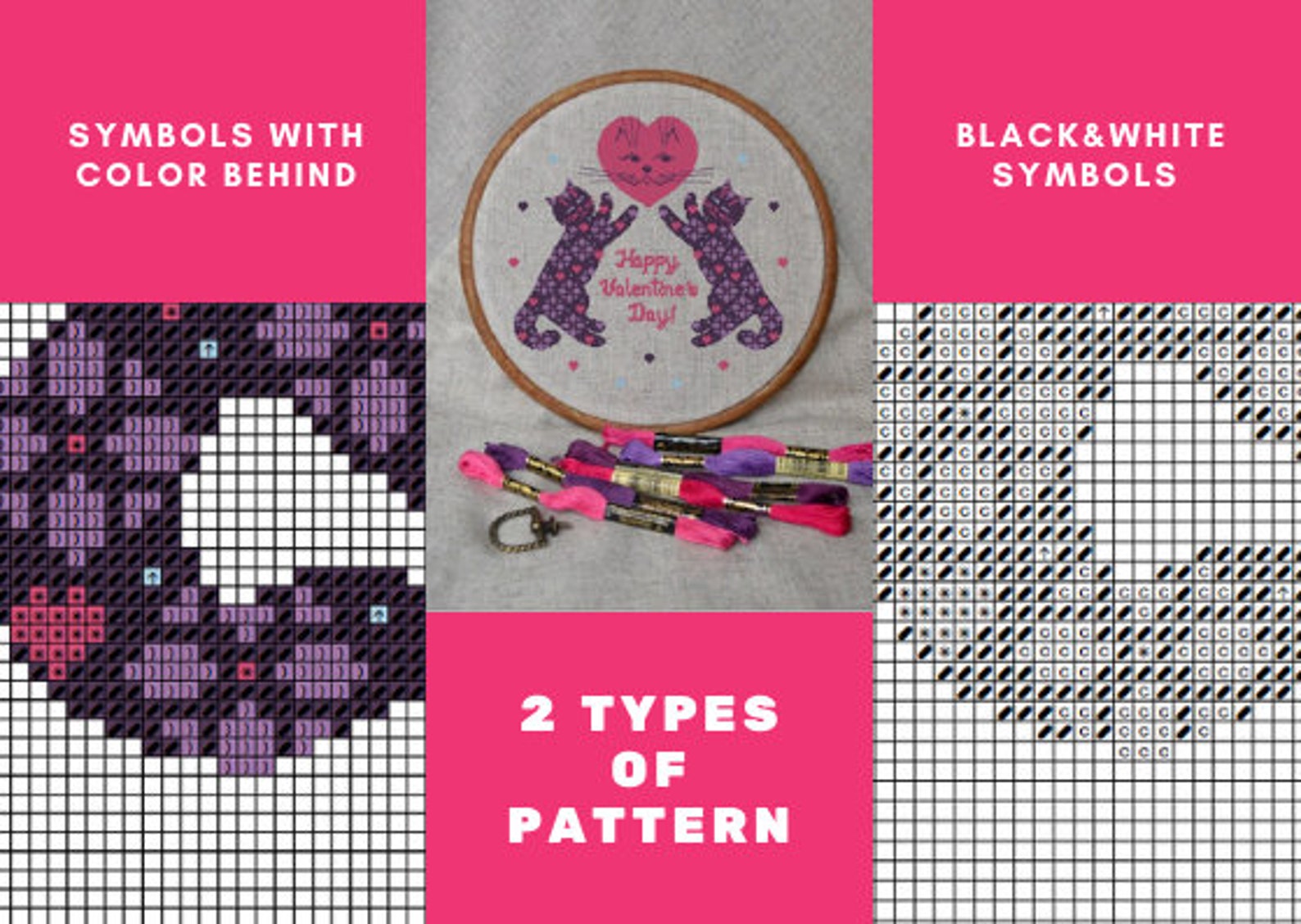 Happy Valentine's Day 2 Cross Stitch Pattern Digital Cross - Etsy