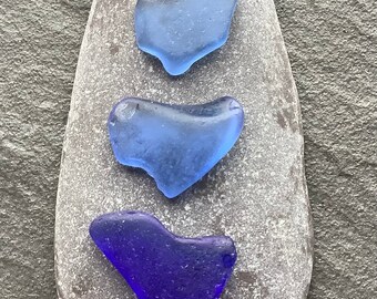 SCOTTISH SEA GLASS I 3 Scottish Sea Glass Hearts I Loving Gift I Jewellery Supplies I SeaFindsScotland