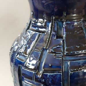 Einzigartige Marineblaue Bitossi Vase mit Abstrakten Ritzdekor Italy 60iger Jahre Bild 1