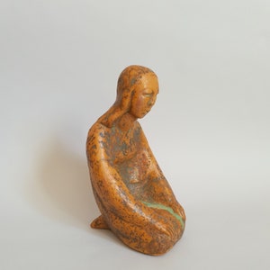 Matthäus Fellinger Expressionist Ceramics Figure Kneeling Woman 1949 image 1
