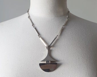 Vintage Design Necklace with Pendant - UnoAErre - Italy - c. 1965 - Sterling Silver - 925
