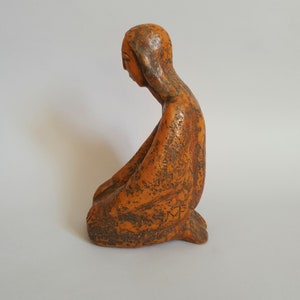 Matthäus Fellinger Expressionist Ceramics Figure Kneeling Woman 1949 image 10