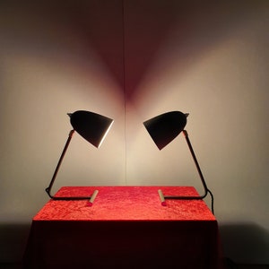 Paire de lampes de table Mid Century Moderniste 50s Vintage image 2