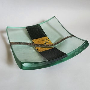 Studio Glas - Elaborately designed glass bowl - Artist Heiner Düsterhaus - 1994 - Vintage