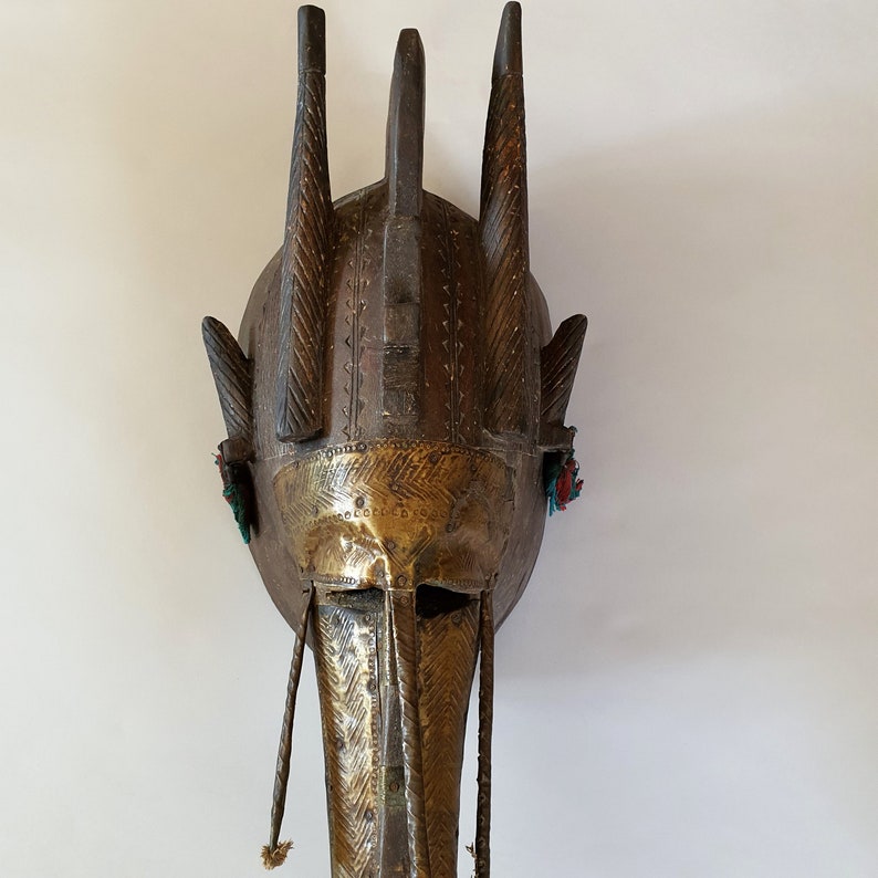 Maschera africana Warka Marka Mali Vintage 1940 circa immagine 2