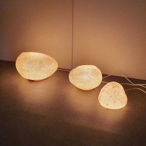 3 Set Moon Rock Lamps André Cazenave Atelier A Singletron Vintage 1969 image 2