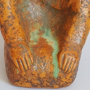 Matthäus Fellinger Expressionist Ceramics Figure Kneeling Woman 1949 image 4