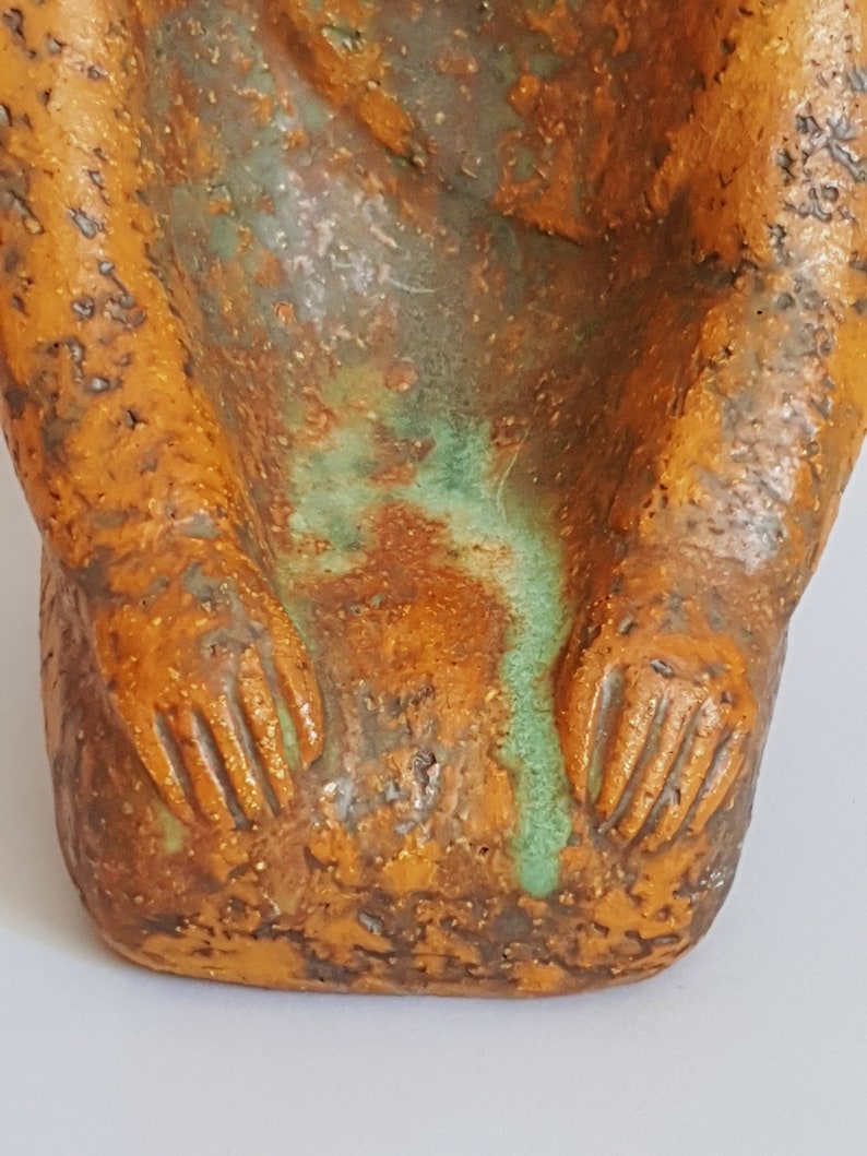 Matthäus Fellinger Expressionist Ceramics Figure Kneeling Woman 1949 image 4