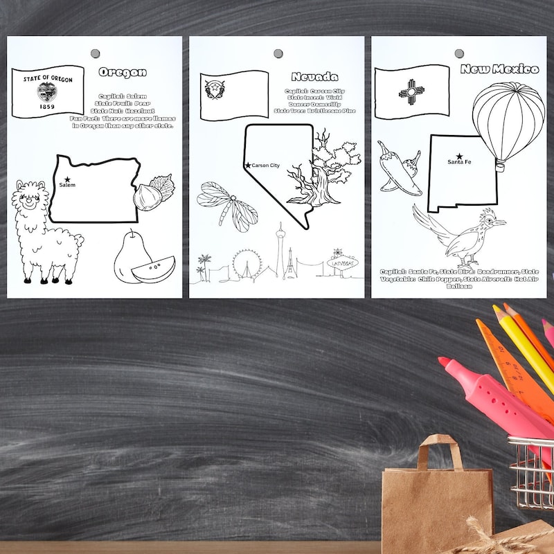 States Coloring Pages - Etsy