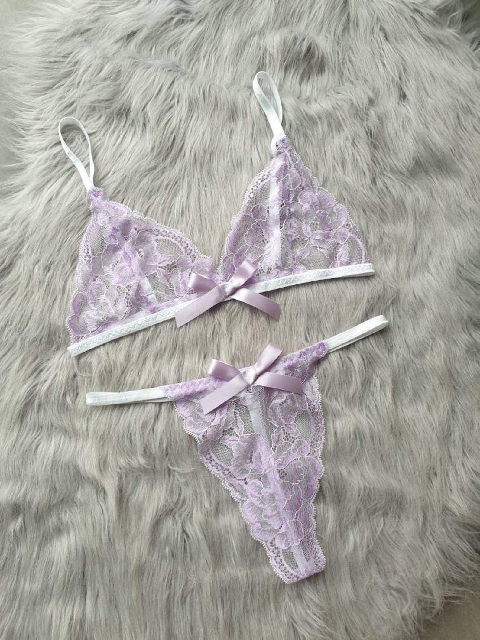 Phoebe Lilac and White Lace Panties Lovesarah Lingerie | Etsy UK