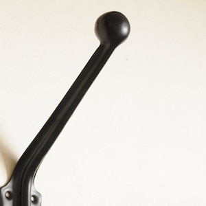 Double Coat Rack Hooks in Black Metal