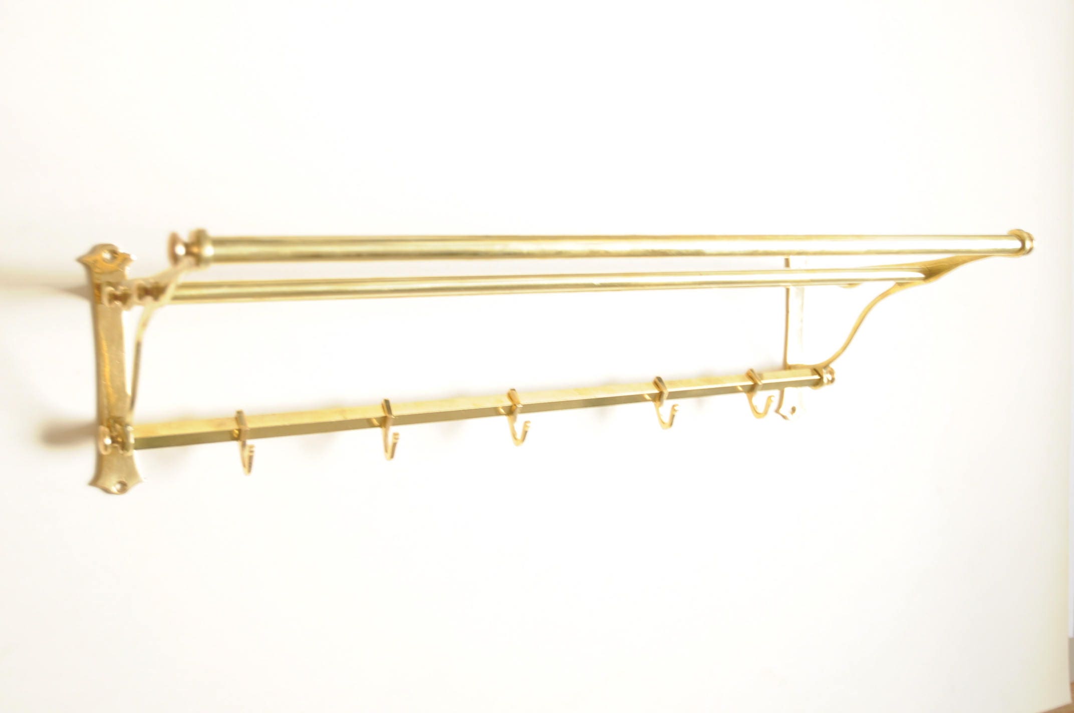 Porte Manteau Mural Vestiaire Crochets en Laiton