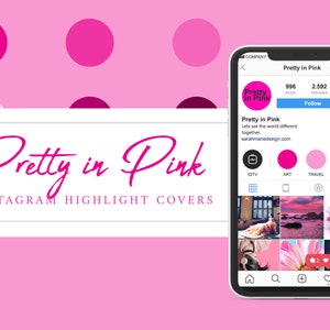 Pretty in Pink Instagram Highlight Covers, Social Media, Instagram Icons, Instagram Story Highlight, Instagram Templates