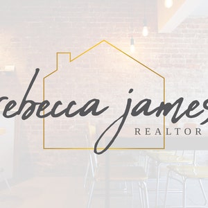 House Logo, Realtor Logo, Signature Logo, Real Estate Logo, Handwritten Logo, Broker Logo, Gold Logo, Branding Kit, Premade Logo Design 92