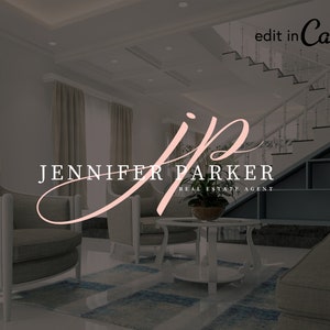 Editable Logo Design, Canva Logo Template, Real Estate Logo, DIY House Logo, Premade Logo, Realtor Logo,  Instant Download