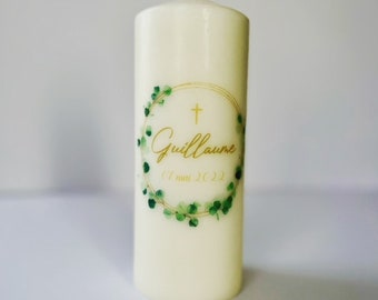 Bougies personnalisées  pour baptême, communion et mariage