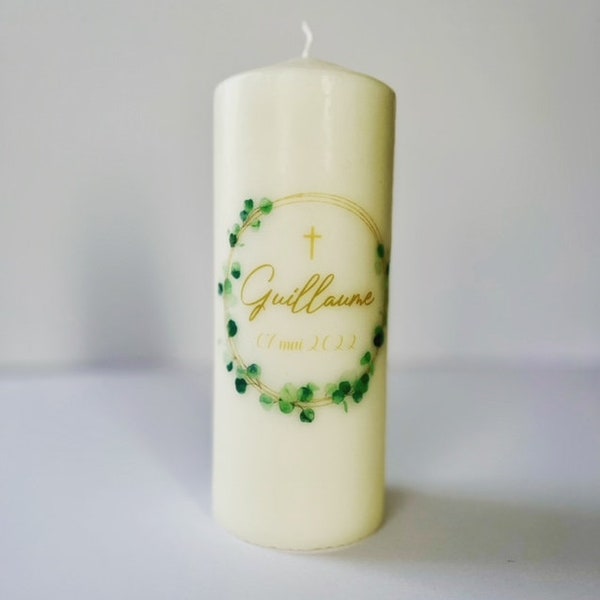 Personalized candles for baptism, communion and wedding