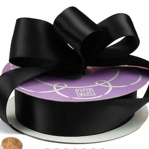 7/8” Black Satin Ribbon Single sided sold by the yard, Lavender Satin Ribbon