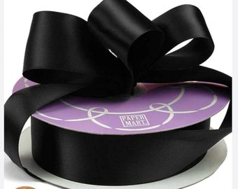 7/8" Wide Black Satin Ribbon: Single Sided, Sold by the Yard
