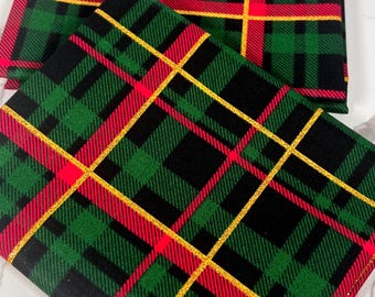 Christmas Cotton Fabric Fat Quarter: Green Glitter Plaid