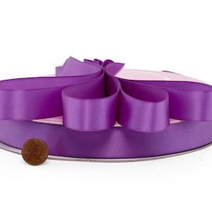 3/8” Purple Satin Ribbon, Single face, sold by the yard