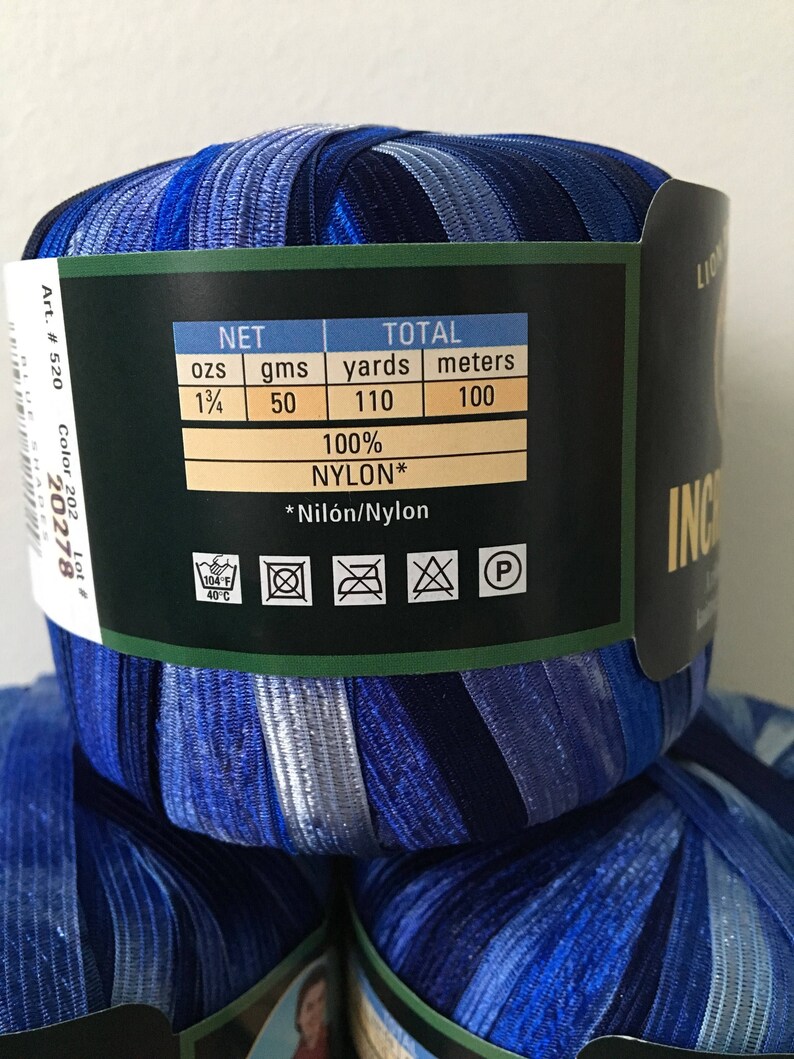 Shades of Blue Incredible Ribbon Lion Brand Yarn Specialty Etsy