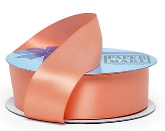 7/8” Wide Light Coral Satin Ribbon Single sided sold by the yard