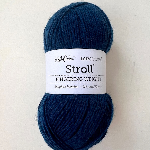 Knit Picks Stroll Merino Wool Fingering Yarn in Sapphire Heather