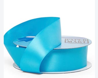 7/8” Wide Turquoise Satin Ribbon Single sided sold by the yard