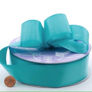7/8 ”breites Satinband in Aqua einseitig verkaufte Masse