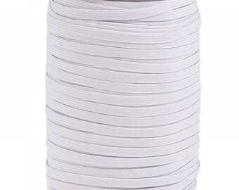 1/4" White Braided Elastic: Sewing, Headbands, Face Masks