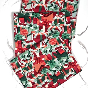 Tessuto natalizio Singer Fat Quarter: cotone rosso, bianco e verde